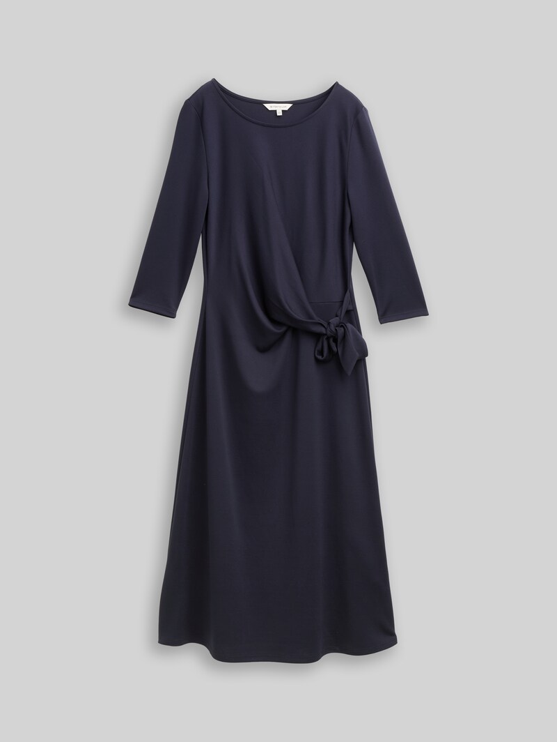 Tom Tailor Jersey Midi-Kleid mit Knoten-Detail - Lunar Eclipse