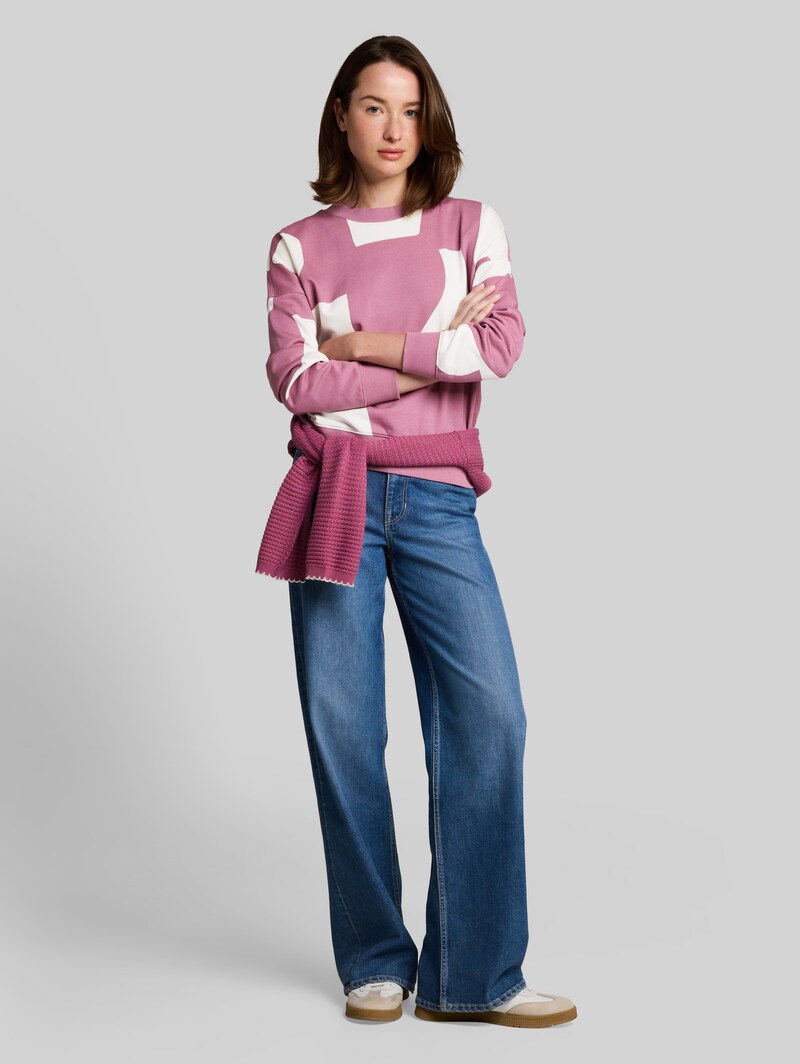 Tom Tailor Loose Fit Sweatshirt mit Muster - Dusty Berry Big Scale Print