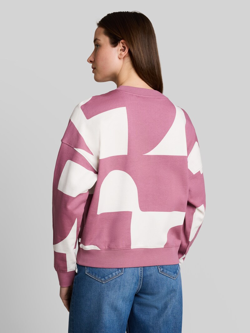 Tom Tailor Loose Fit Sweatshirt mit Muster - Dusty Berry Big Scale Print