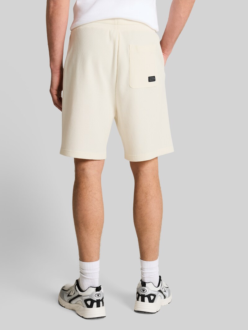Tom Tailor Relaxed Shorts mit Waffelstruktur - Wool White Tom Tailor Relaxed Shorts mit Waffelstruktur - Wool White