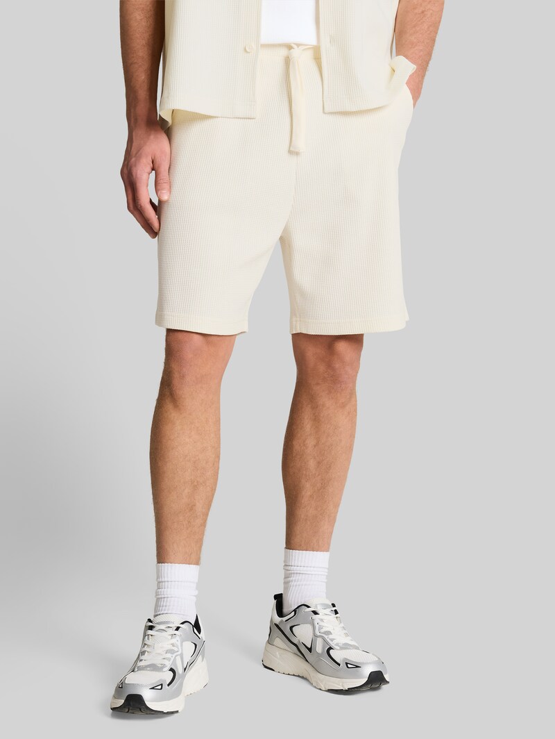 Tom Tailor Relaxed Shorts mit Waffelstruktur - Wool White