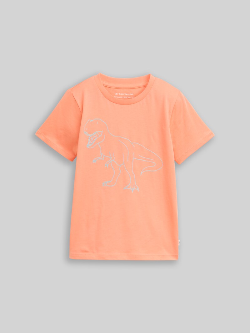Tom Tailor Glow-in-the-Dark T-Shirt - Bright Coral