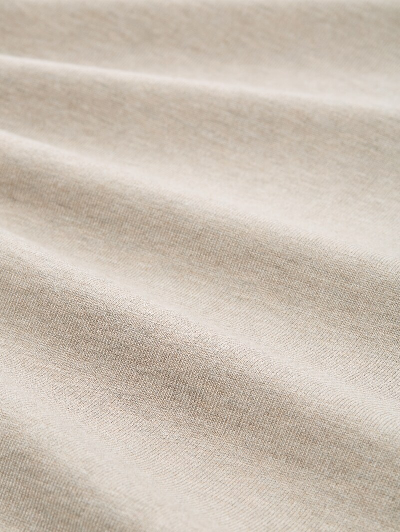 Tom Tailor Basic Strickpullover mit Rundhalsausschnitt - Dark Clouds Grey Melange