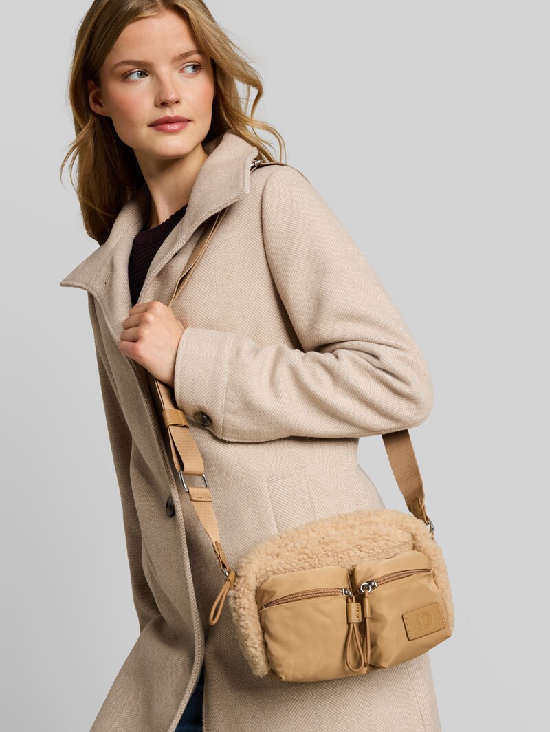 Tom Tailor TTASTRID Umhängetasche mit Teddyfell - Mixed Beige
