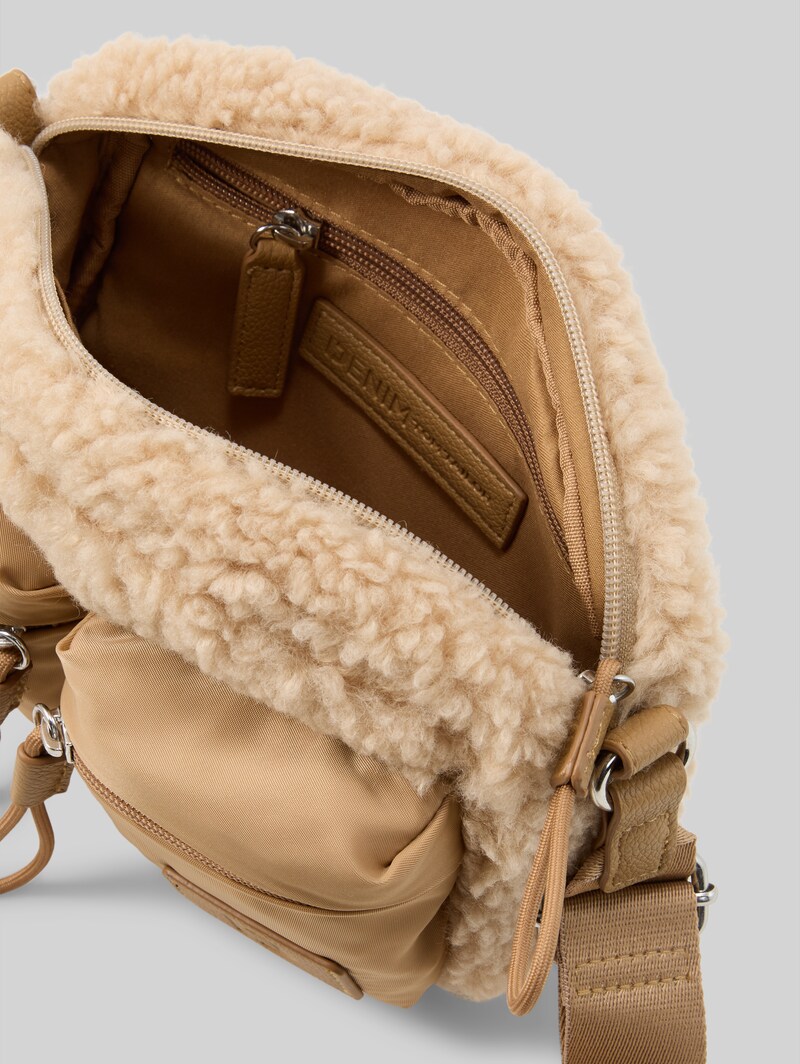 Tom Tailor TTASTRID Umhängetasche mit Teddyfell - Mixed Beige