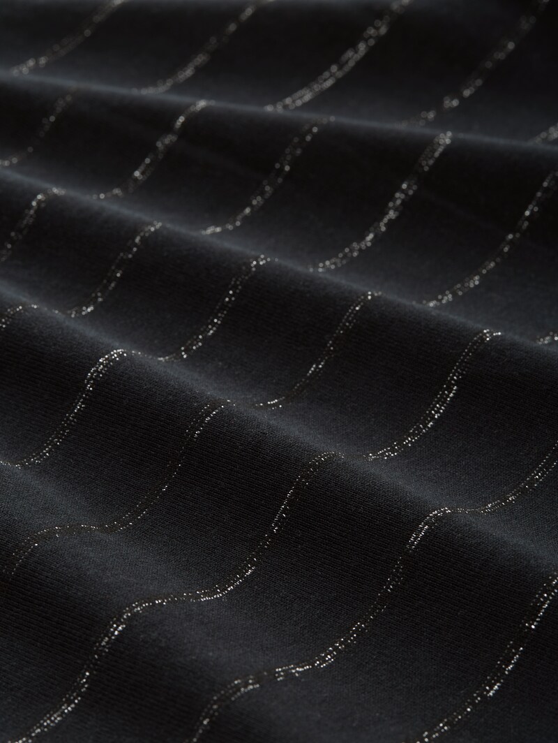 Tom Tailor Langarmshirt mit Glitzer-Streifenmuster - Black Stripe With Lurex