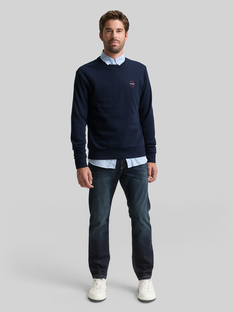 Tom Tailor Sweatshirt mit Logo-Print - Sky Captain Blue