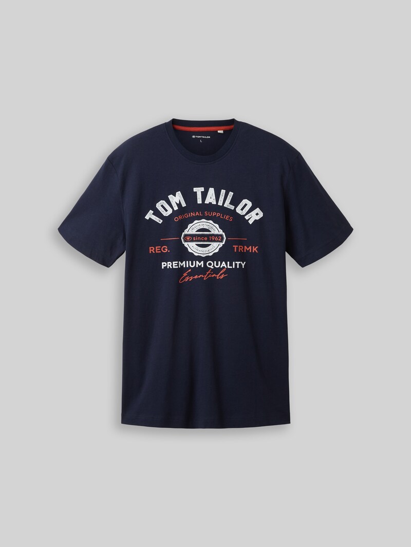 Tom Tailor T-Shirt mit Logo-Print - Sky Captain Blue