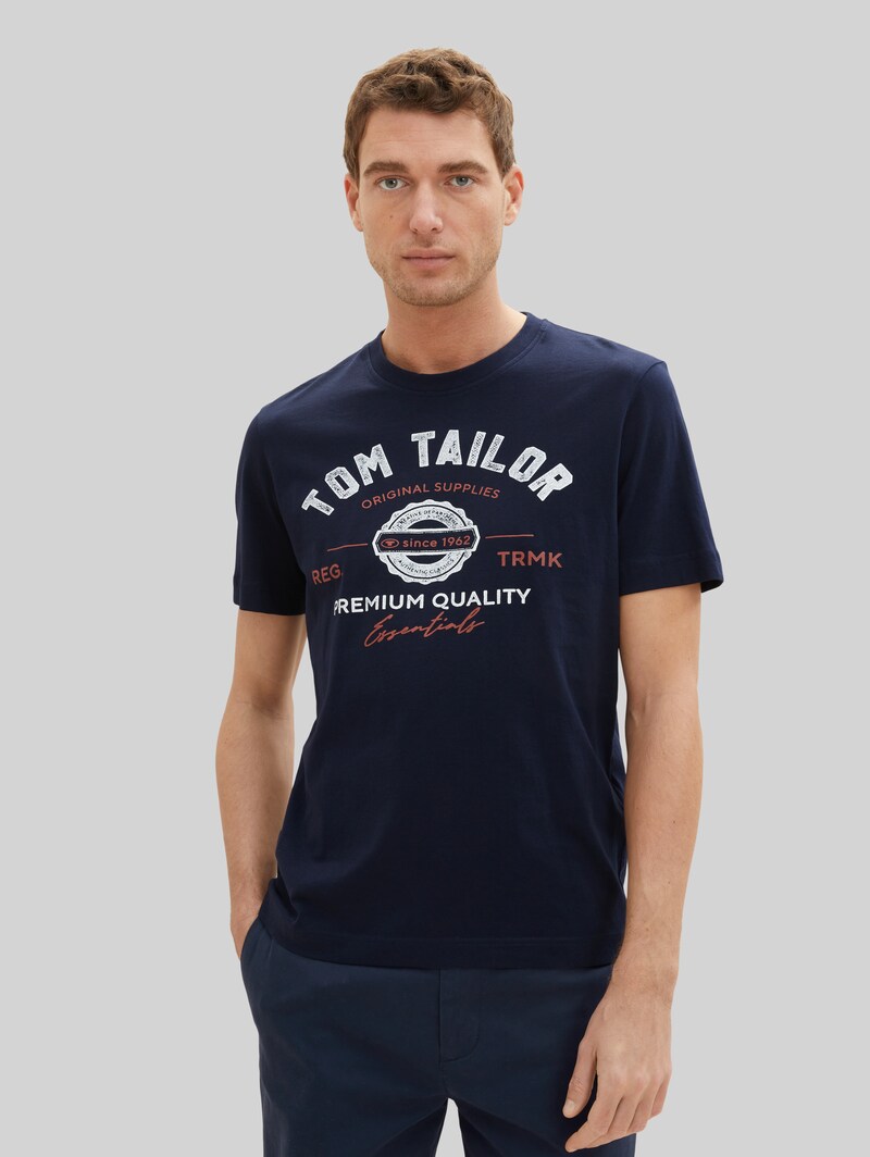 Tom Tailor T-Shirt mit Logo-Print - Sky Captain Blue