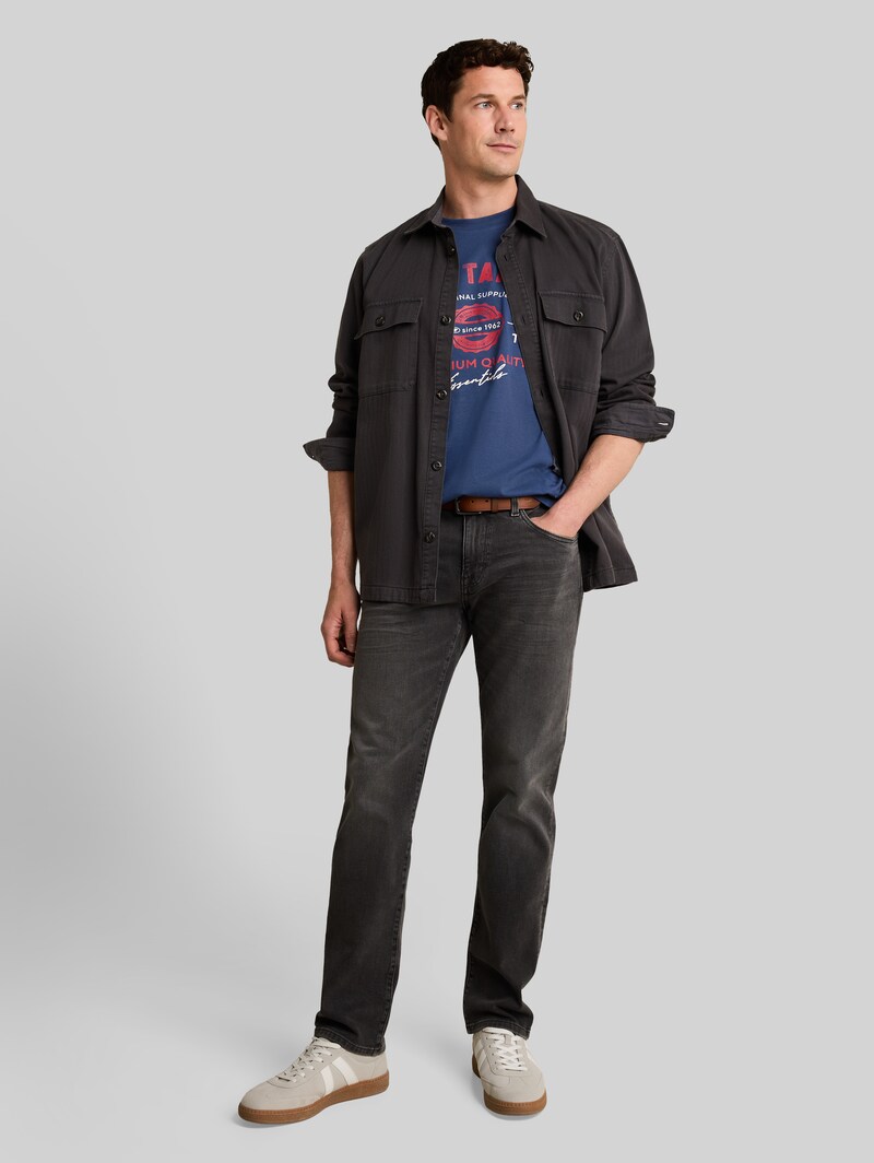 Tom Tailor T-Shirt mit Logo-Print - Dark Duck Blue