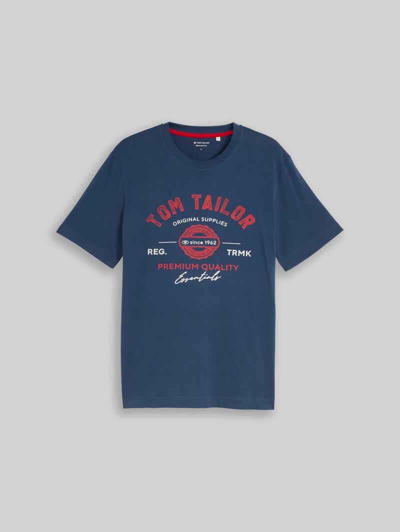 Tom Tailor T-Shirt mit Logo-Print - Dark Duck Blue