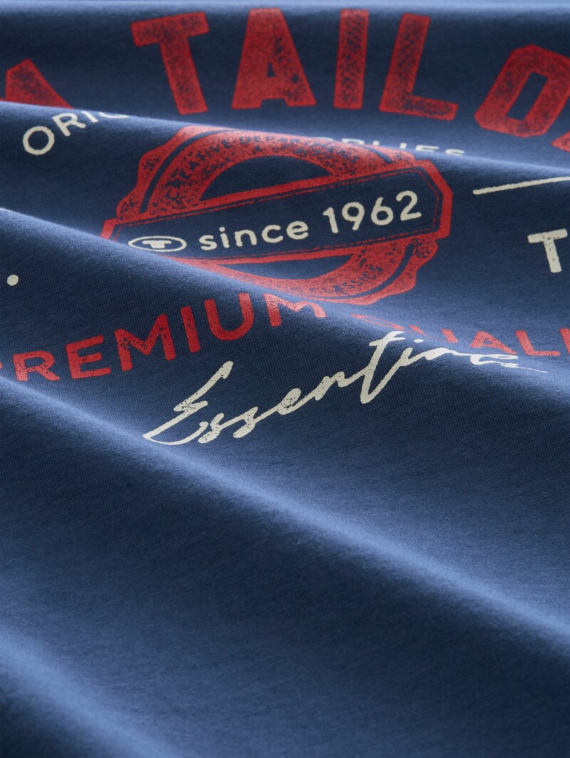 Tom Tailor T-Shirt mit Logo-Print - Dark Duck Blue