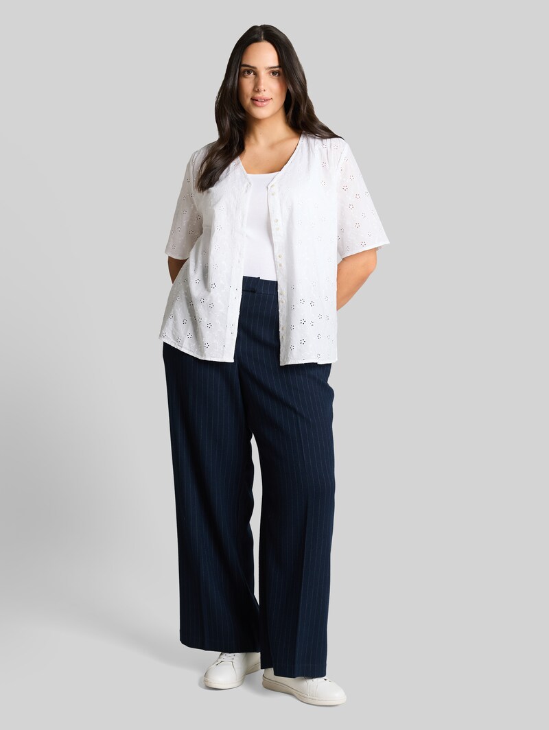 Tom Tailor Plus Size - Bluse mit Lochstickerei - White