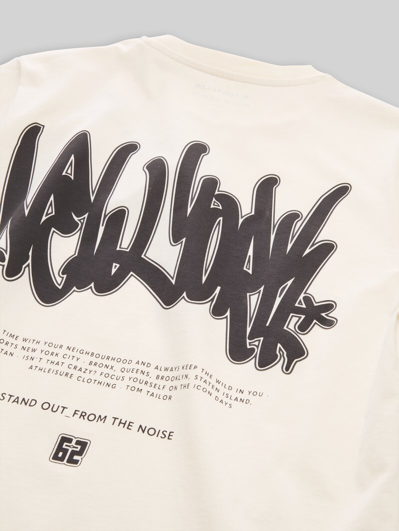 Tom Tailor T-Shirt mit Textprint - Wool White