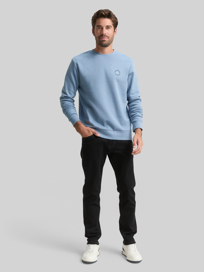 Tom Tailor Sweatshirt mit Logo-Print - Faded Denim Blue