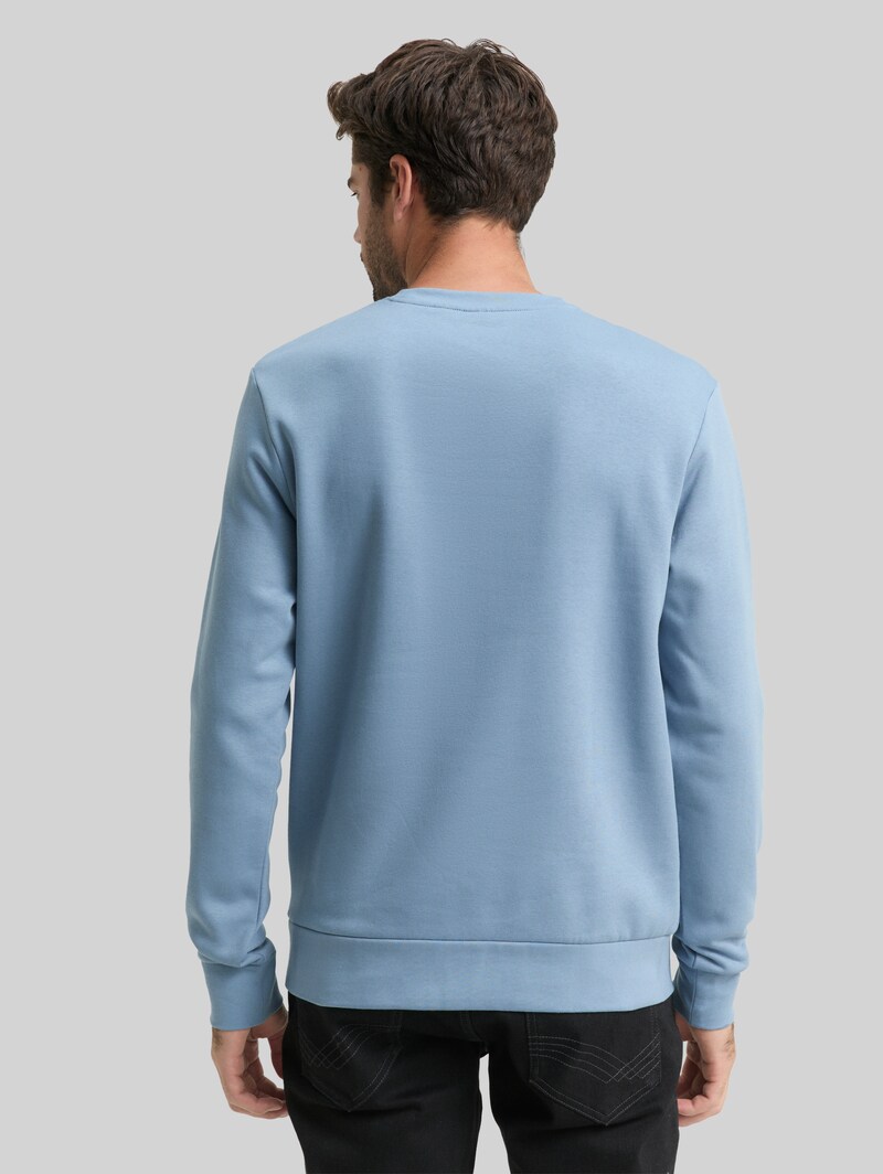 Tom Tailor Sweatshirt mit Logo-Print - Faded Denim Blue