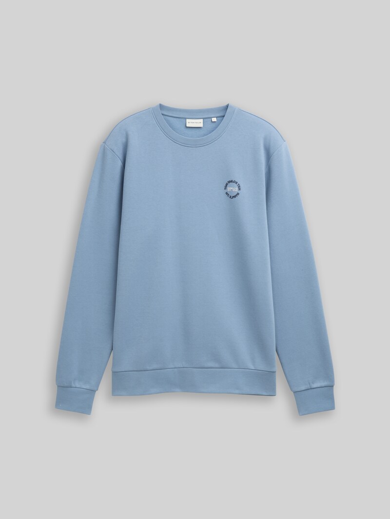 Tom Tailor Sweatshirt mit Logo-Print - Faded Denim Blue