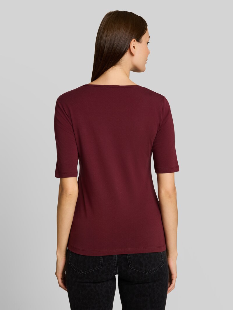 Tom Tailor Basic T-Shirt mit Rundhalsausschnitt - Preppy Plum