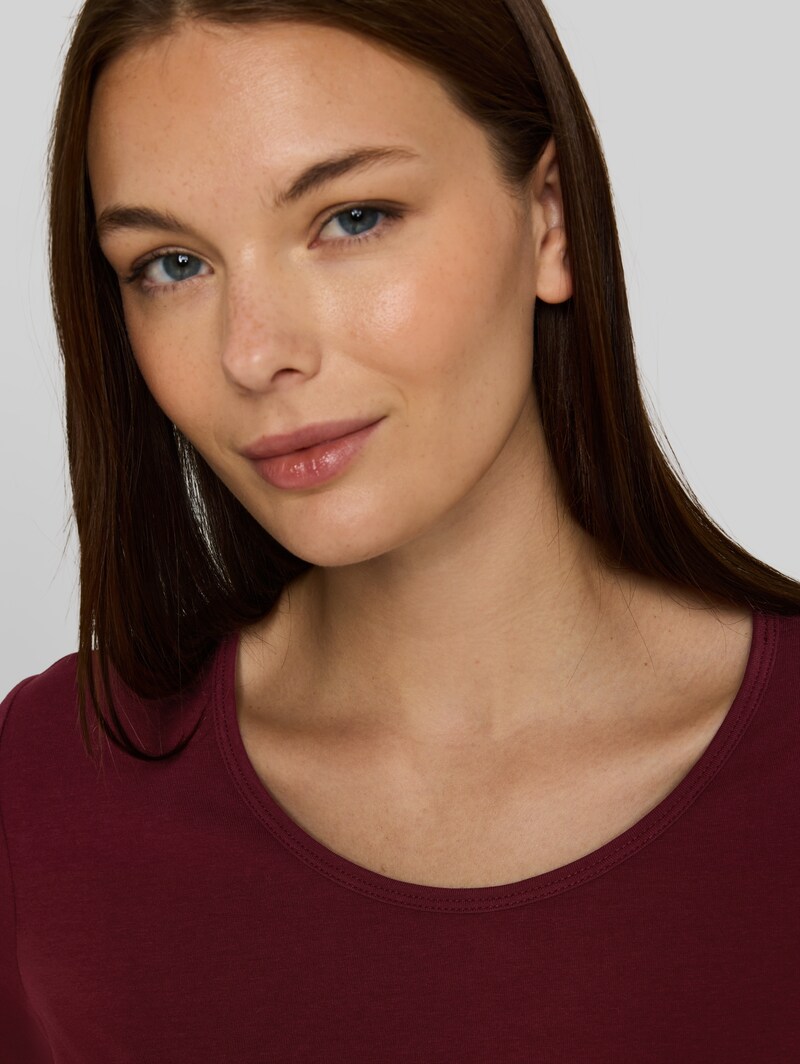 Tom Tailor Basic T-Shirt mit Rundhalsausschnitt - Preppy Plum