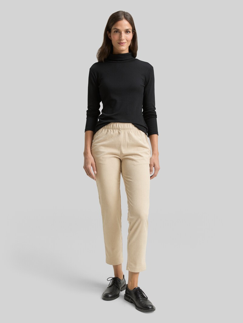 Tom Tailor Loose Slim Cordhose - Sand Stone Beige