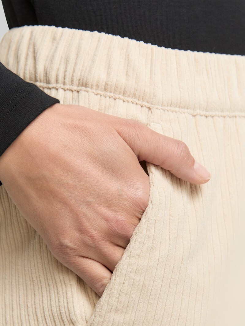 Tom Tailor Loose Slim Cordhose - Sand Stone Beige