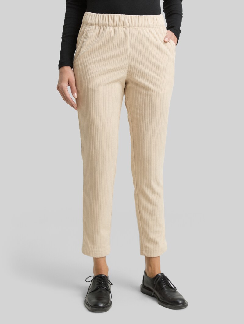Tom Tailor Loose Slim Cordhose - Sand Stone Beige