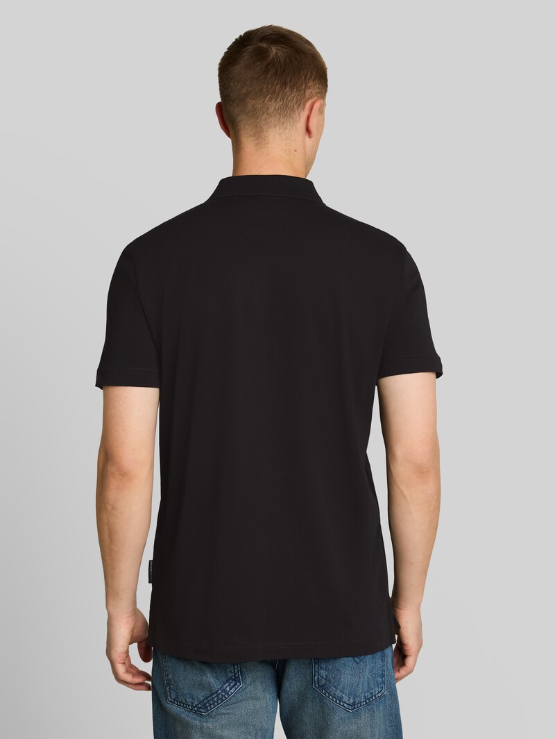 Tom Tailor Jersey Poloshirt aus Baumwolle - Black