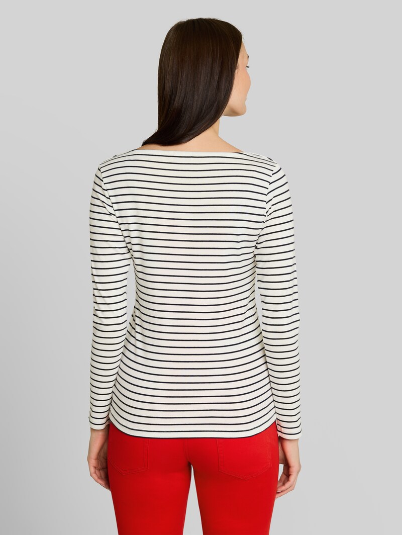 Tom Tailor Langarmshirt mit Streifenmuster - Navy Offwhite Stripe