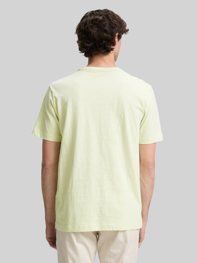 Tom Tailor Basic T-Shirt aus Baumwolle - Lime Cream Green