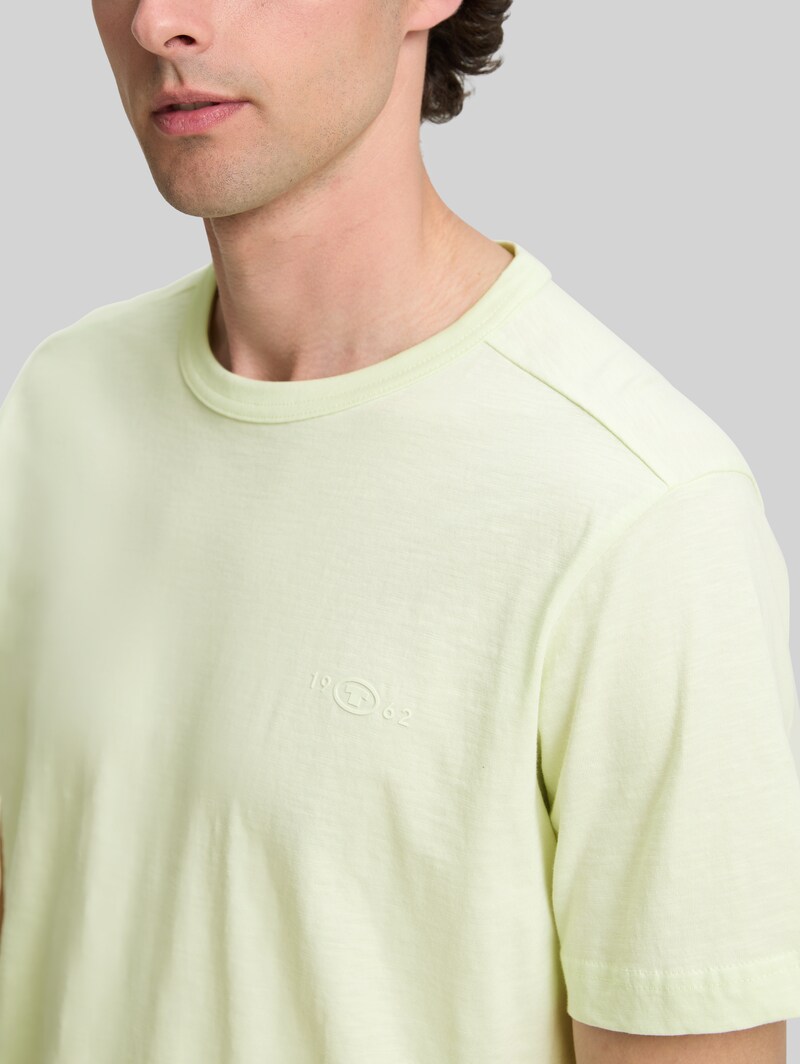 Tom Tailor Basic T-Shirt aus Baumwolle - Lime Cream Green