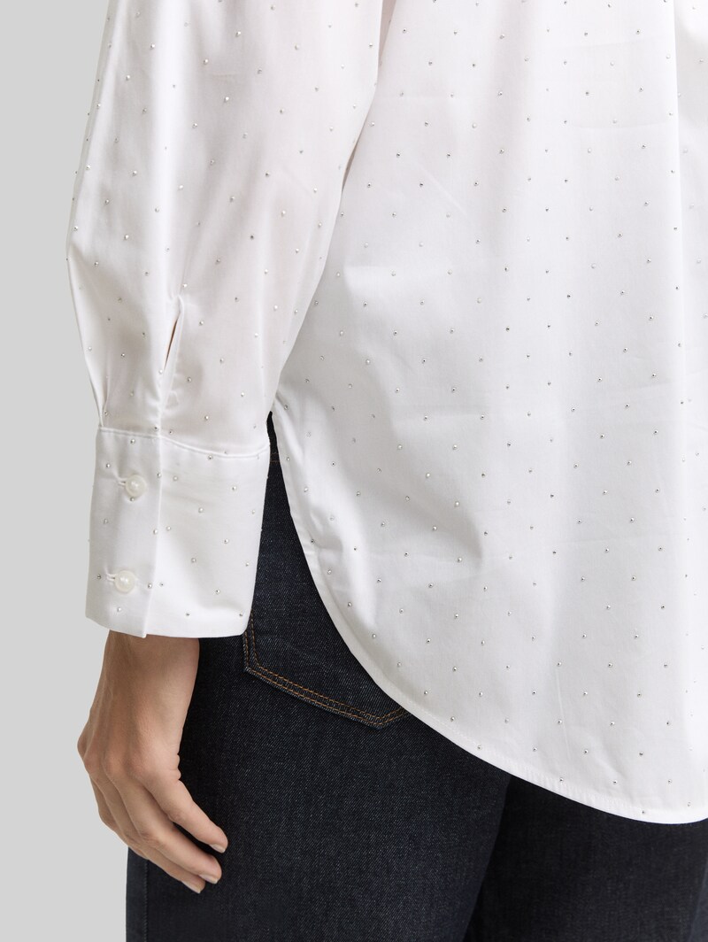 Tom Tailor Loose Fit Bluse mit Strasssteinen - Stones On Solid
