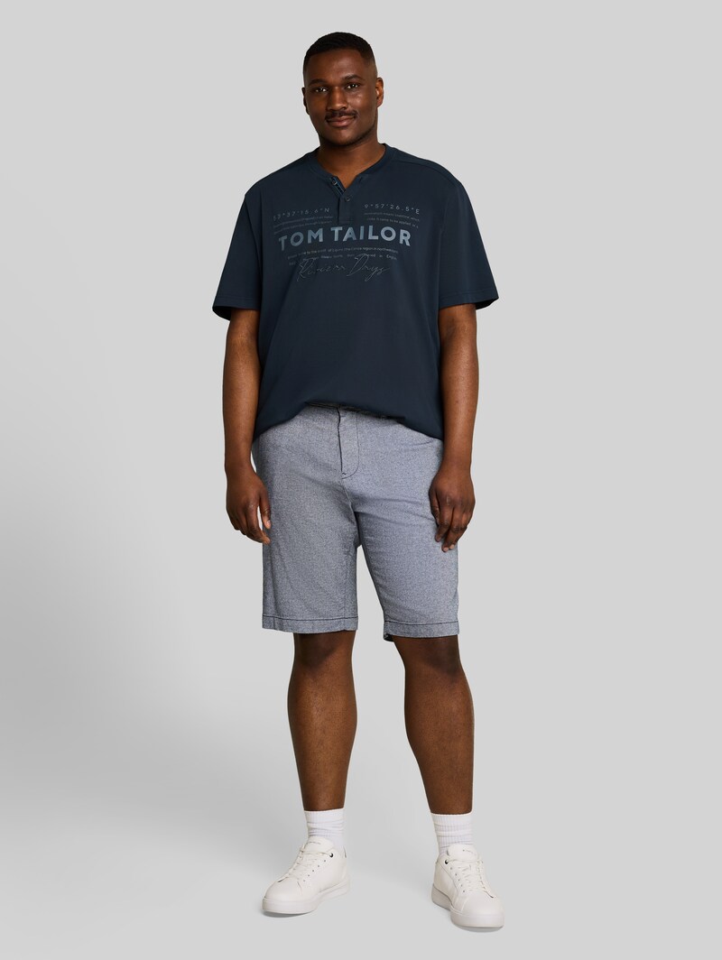 Tom Tailor Plus Size - Henley T-Shirt im Used-Look - Sky Captain Blue