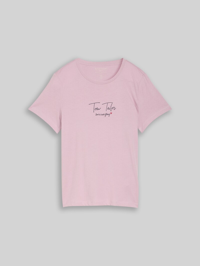 Tom Tailor T-Shirt mit Logo-Print - Light Elderberry