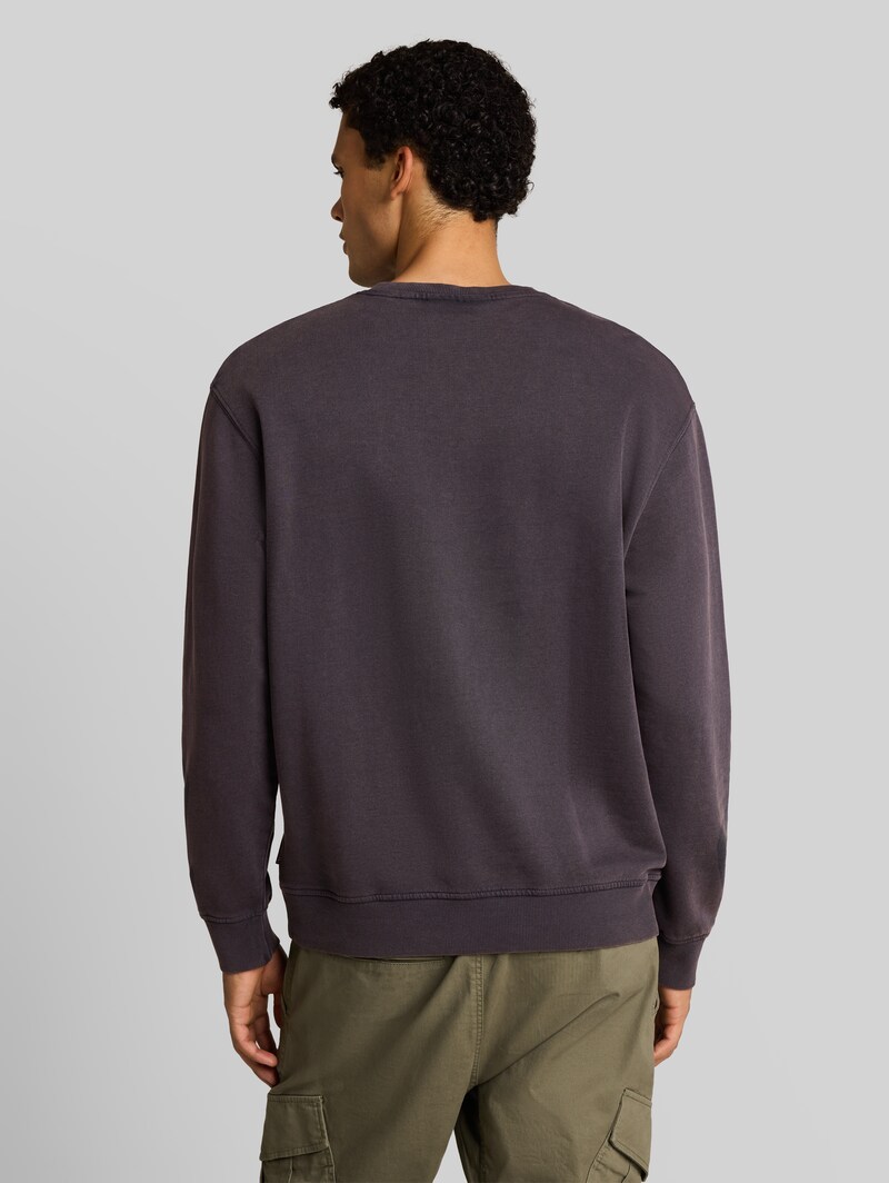 Tom Tailor Relaxed Fit Sweatshirt mit Print - Coal Grey
