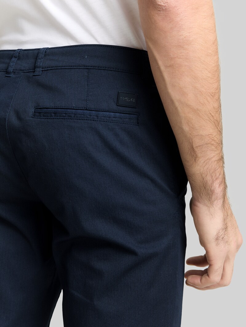 Tom Tailor TTTRAVIS SLIM Chino Hose - Navy Mini Geometric Print