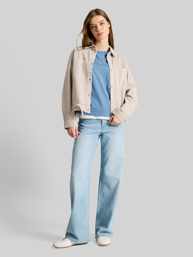 Tom Tailor Boxy Fit T-Shirt mit Stickerei - Spring Lake Blue