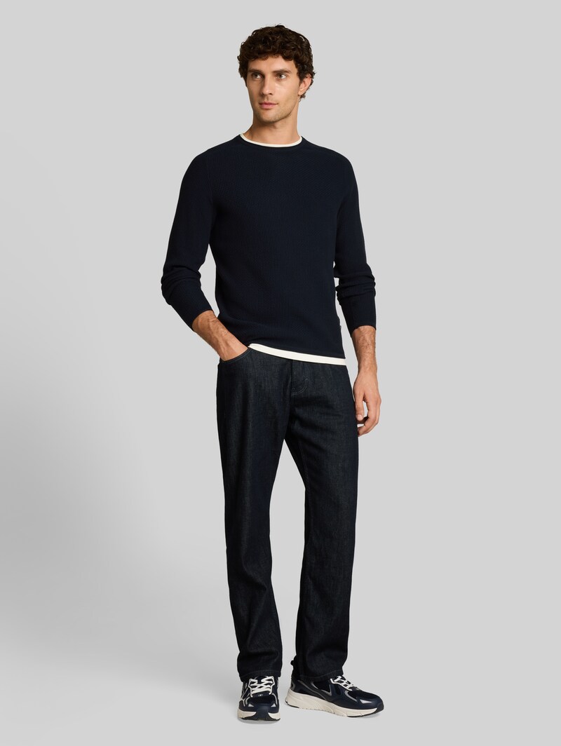 Tom Tailor Strickpullover im 2-in-1-Look - Sky Captain Blue