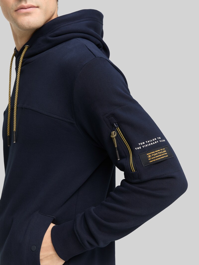 Tom Tailor Hoodie Sweatshirt mit Taschen - Sky Captain Blue