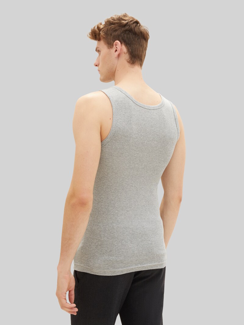 Tom Tailor Tanktops mit Rippstruktur im 2er-Pack - Grey-medium-melange