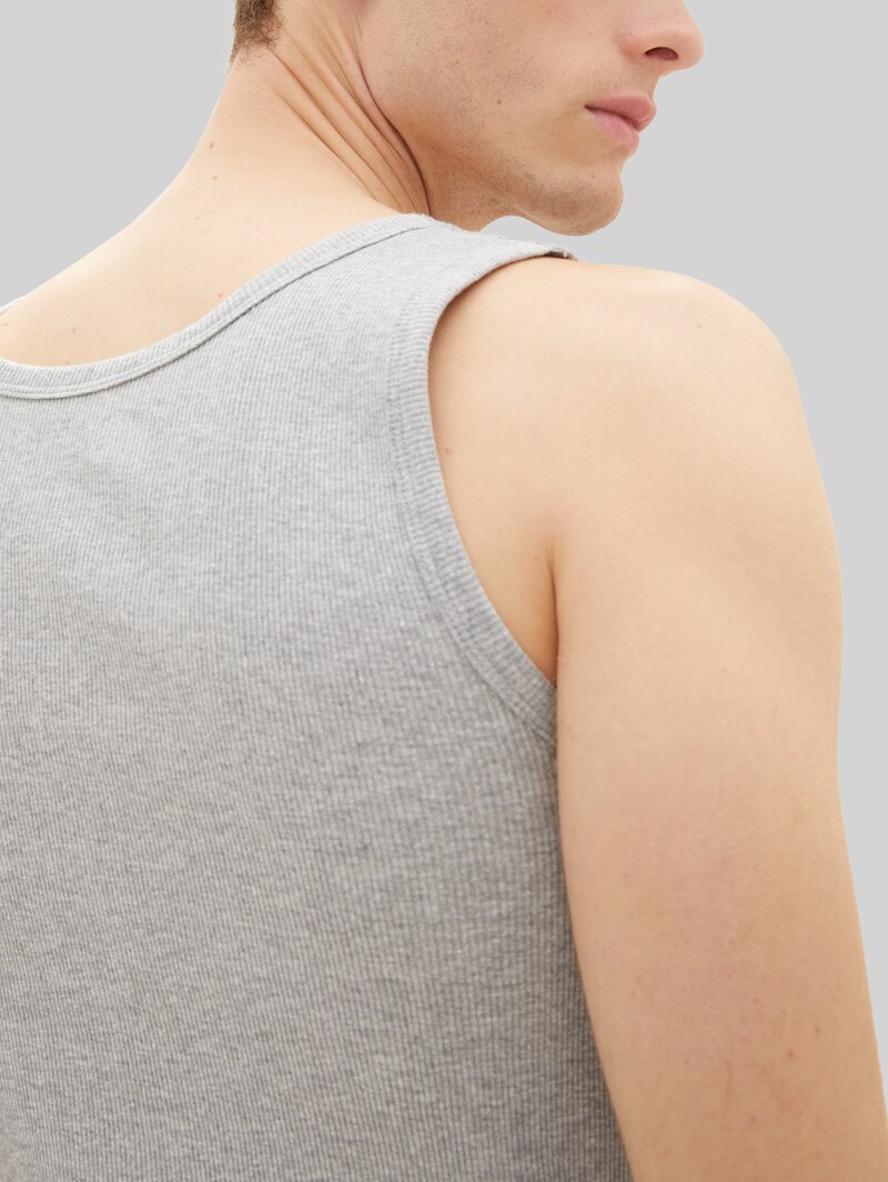 Tom Tailor Tanktops mit Rippstruktur im 2er-Pack - Grey-medium-melange