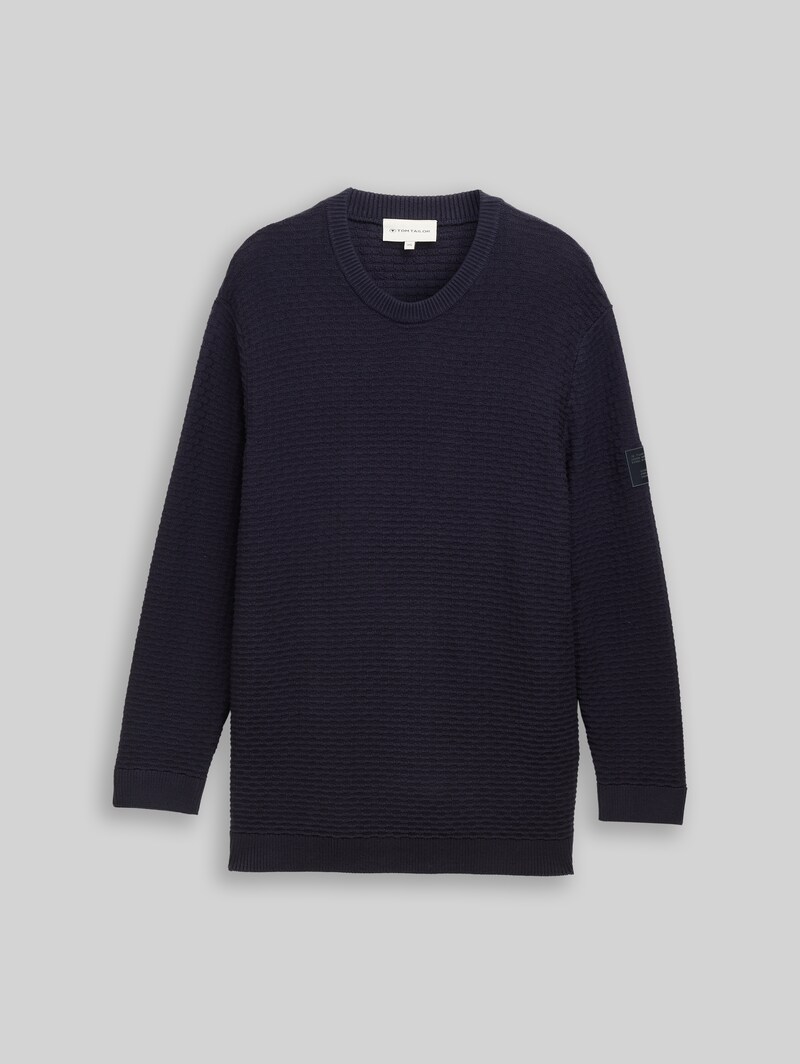 Tom Tailor Plus Size - Strickpullover mit Rundhalsausschnitt - Sky Captain Blue