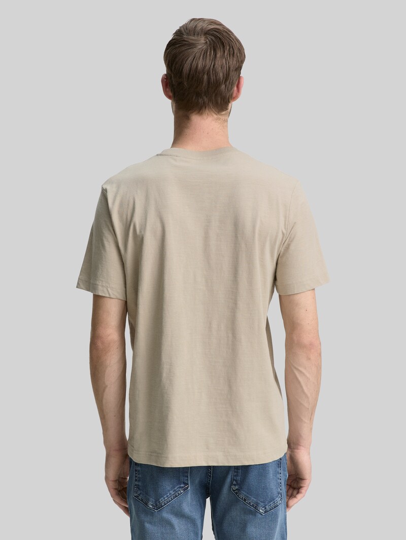 Tom Tailor T-Shirt mit Logo-Print - Cashew Beige