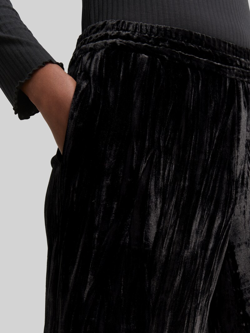 Tom Tailor Wide Leg Samthose - Deep Black
