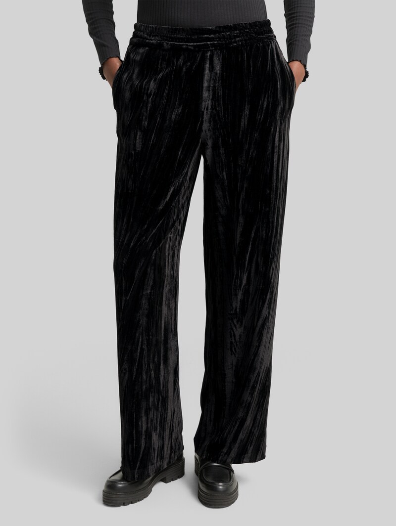 Tom Tailor Wide Leg Samthose - Deep Black