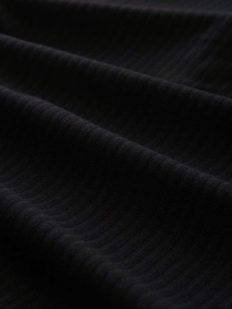 Tom Tailor Ripp Henley Langarmshirt - Deep Black