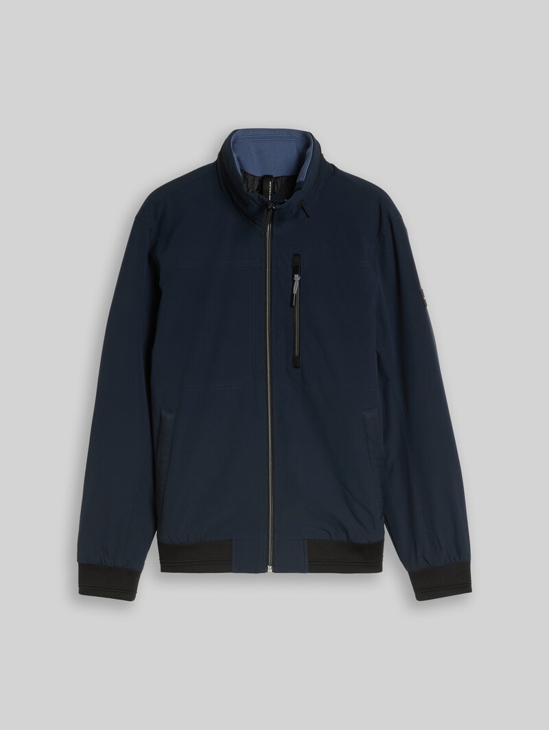 Tom Tailor Blouson Jacke mit verstaubarer Kapuze - Sky Captain Blue