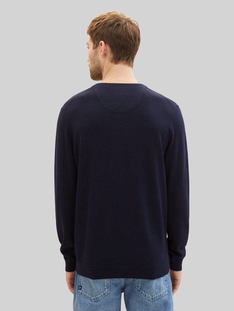 Tom Tailor Strickpullover mit V-Ausschnitt - Knitted Navy Melange
