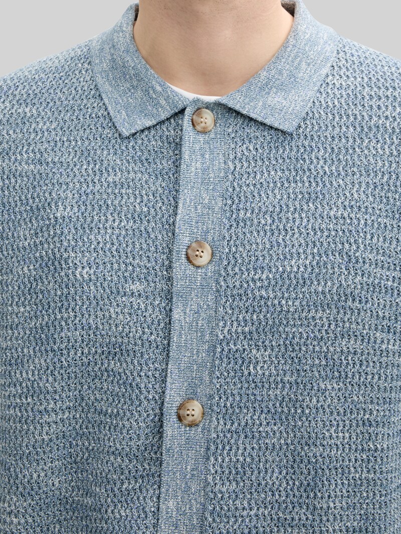 Tom Tailor Strickjacke mit Kentkragen - Mystical Blue Multicolor