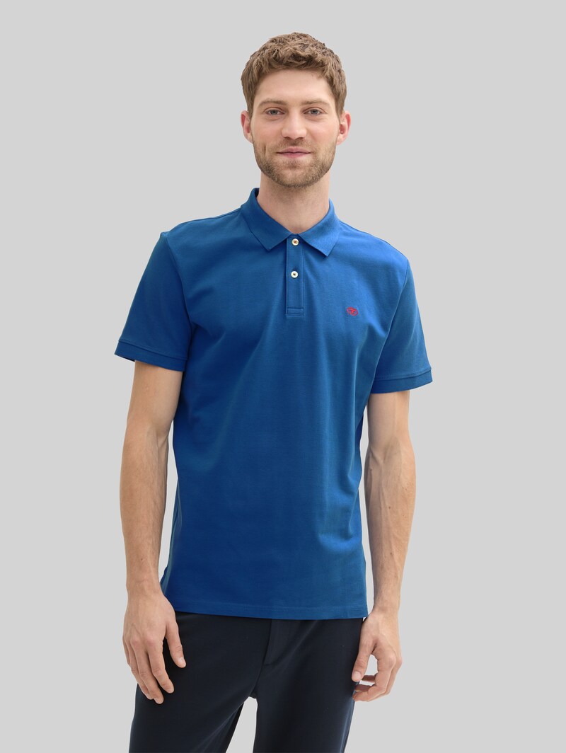 Tom Tailor Piqué Poloshirt aus Baumwolle - Advanced Blue