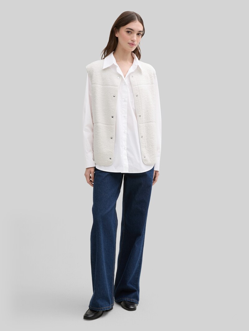 Tom Tailor Oversize Hemdbluse mit Brusttasche - White